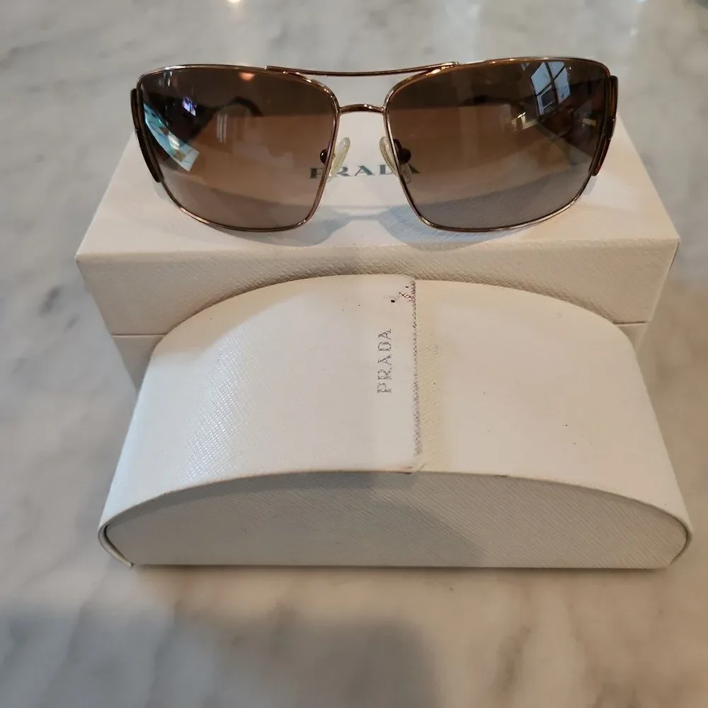 Prada tortoise with gold sunglasses - Picture 2 of 8